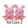 Kit: 3 Coelhos com Cesta