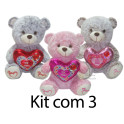 Kit: 3 Urso Com Coração