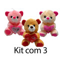 Kit: 3 Urso Com Coração